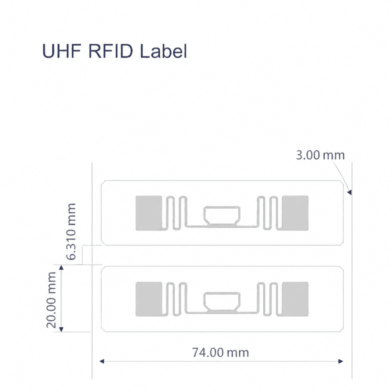 Etiqueta RFID 74x20 Monza R6