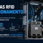 Como o posicionamento das antenas RFID impacta a eficiência na logística?