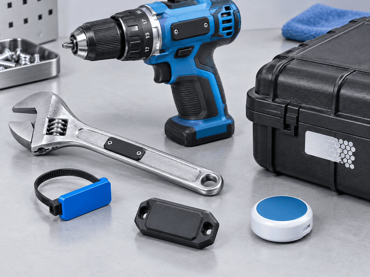 Tags RFID e beacon BLE aplicados a ferramentas
